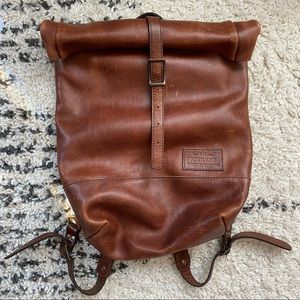 NWOT Portland Leather Roll Top Backpack Nutmeg